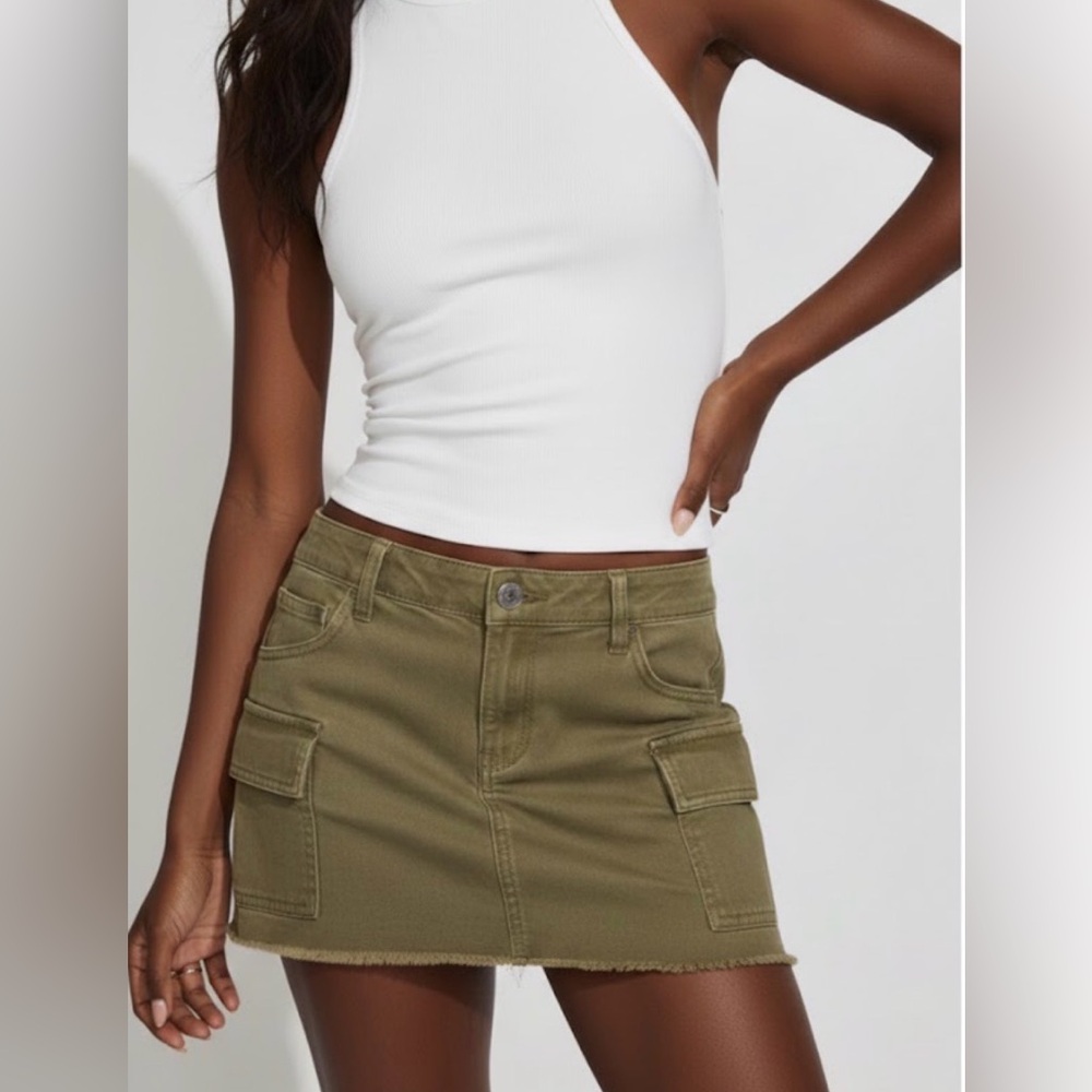 GARAGE | Denim cargo mini skirt - XS